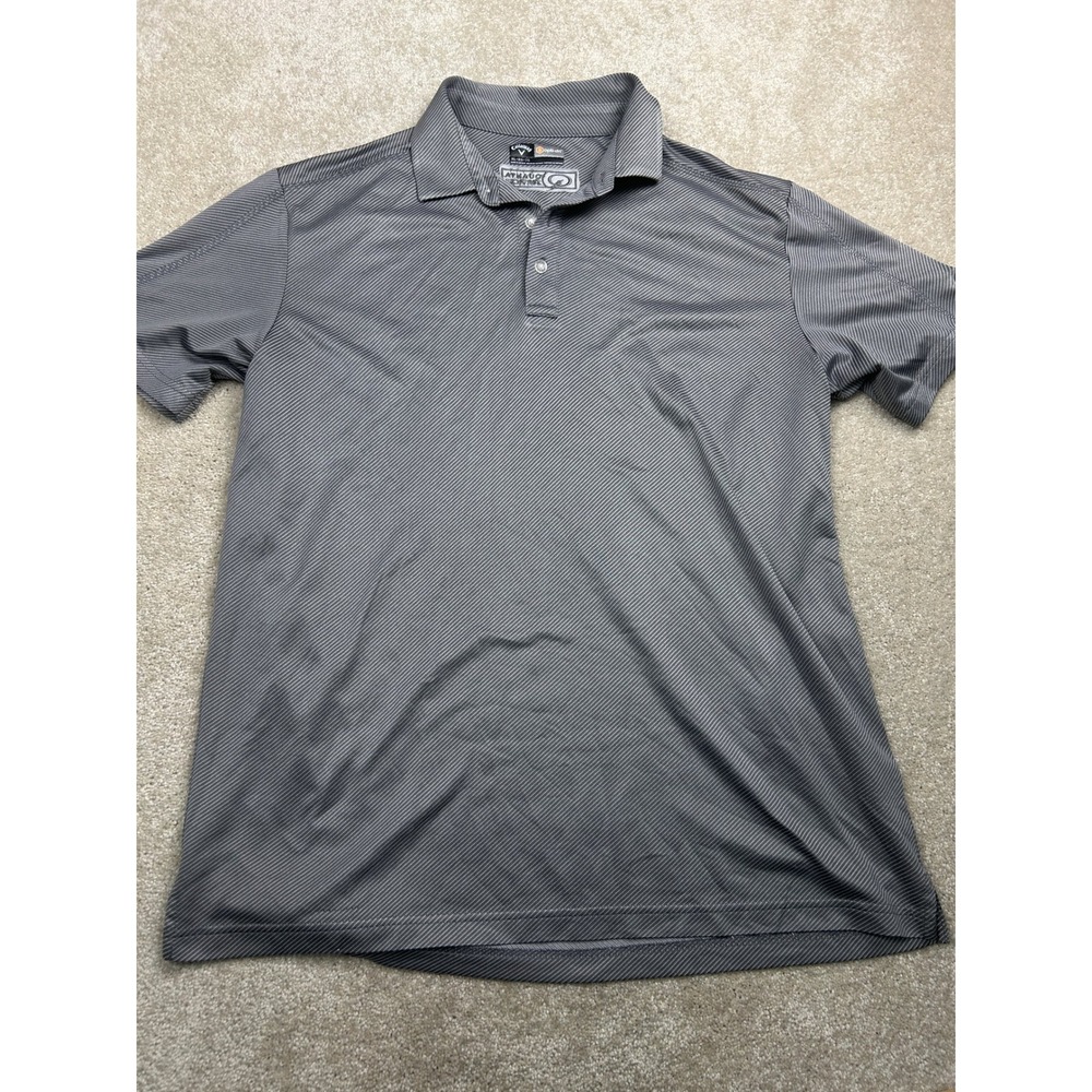 Callaway Micro-Stripe Polo XL Grey Opti-Dri Performance Golfcore Sporty Preppy